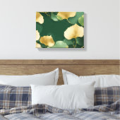 イチョウ葉の金ゴールド緑 キャンバスプリント (インサイチュ (寝室))