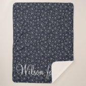 イチョウ葉コネ海軍とサンゴ科モノグラム シェルパブランケット (正面)