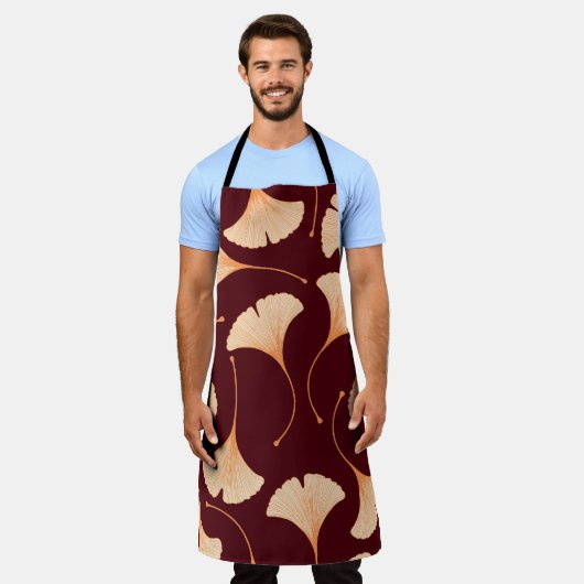 イチョウ葉ロバの花のシームレスなパターン。 エプロン (着用した状態)