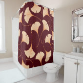 イチョウ葉ロバの花のシームレスなパターン。 シャワーカーテン (インサイチュ)