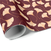 イチョウ葉ロバの花のシームレスなパターン。 ラッピングペーパー (ロールコーナー)