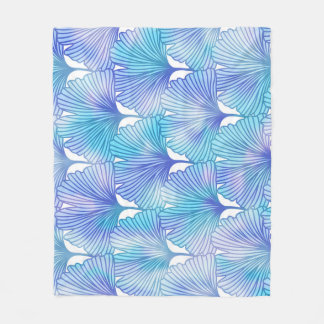 イチョウ葉ロバ秋柄 フリースブランケット