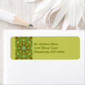 イチョウ葉万華鏡のように千変万化するパターン曼荼羅 ラベル (インサイチュ)