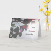 イチョウ葉悔やみや弔慰グリーティングカード カード (黄色い花)