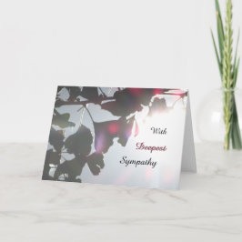 イチョウ葉悔やみや弔慰グリーティングカード カード