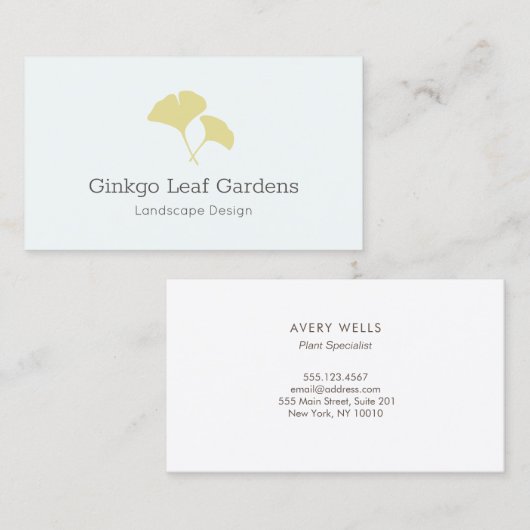イチョウ葉造園 モダン 名刺 (正面/裏面)