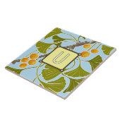 イチョウ踊りモノグラム文字U タイル (側面)