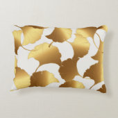 イチョウ金ゴールド:高級ヴィンテージデザイン。 アクセントクッション (裏面)