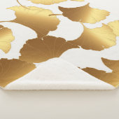 イチョウ金ゴールド:高級ヴィンテージデザイン。 シェルパブランケット (3/4)