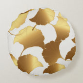 イチョウ金ゴールド：高級ヴィンテージデザイン。 ラウンドクッション (裏面)