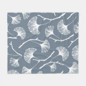 イチョウ離れロバの継ぎ目 フリースブランケット (正面(横))