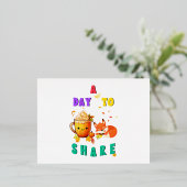 イチョウ・オークボタニー共有感謝祭の日 箔シーズンポストカード (立ち正面)