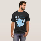 イッカクイルカ「海のユニコーン」デザイン Tシャツ (正面フル)