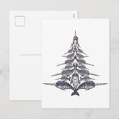 イッカクサンタ帽子クリスマスイルミネーションXmas海 シーズンポストカード (正面/裏面)