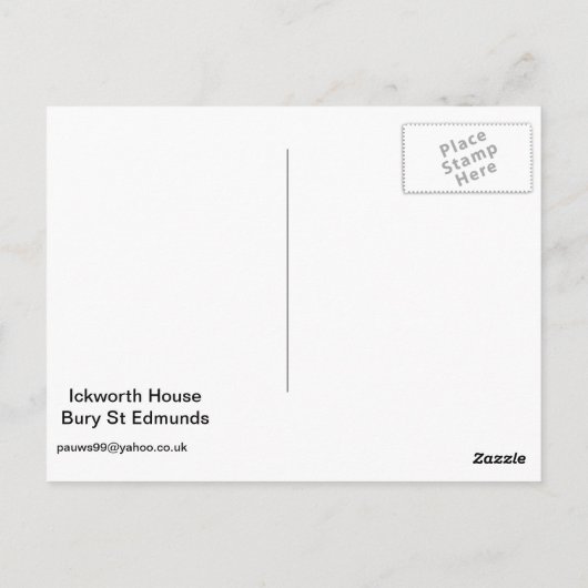 イックワースハウスベリーセントエドマンズサフォーク ポストカード (裏面)