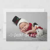 イッシュ静かナイトスターフルフォトベビークリスマス シーズンカード (正面)