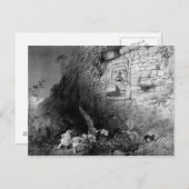 イッツァム・ナの頭部、イサマル、ユカタン半島、メキシコ、1844 ポストカード (正面/裏面)