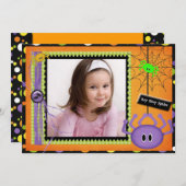 イッツィビティースパイダー誕生日ハロウィーン 招待状 (正面/裏面)