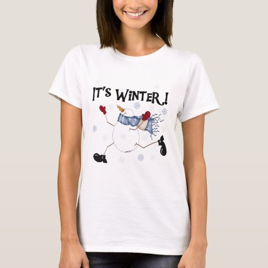 イッツウィンター雪だるまホリデー Tシャツ (正面)