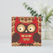 イッツオータムフーフクロウ誕生日招待状 招待状 (スタンド正面)