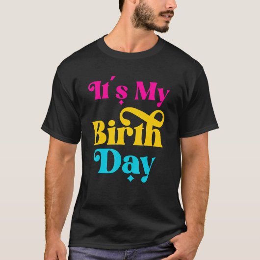 イッツマイ誕生日ガール女子10代の誕生日レトロ Tシャツ (正面)