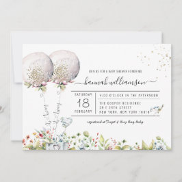 イッツラベンダーバルーンベイビーシャワー招待状 招待状