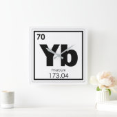 イッテルビウム化学元素シンボル化学式 スクエア壁時計 (ホーム)