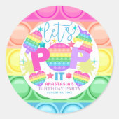 イットガールポップ・アートの誕生日パーソナライズされた ラウンドシール (正面)