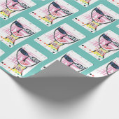 イットガール-レトログリーン ラッピングペーパー (角)