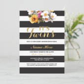 イットズベビーシャワー金ゴールドフローラ招待状 招待状 (スタンド正面)