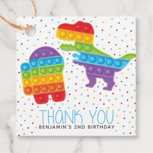 イットポップ・アートのボーイ誕生日ありがとう フェイバータグ (正面)