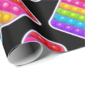 イットポップ・アートのレインボー蝶とハート誕生日 ラッピングペーパー (ロールコーナー)