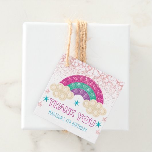 イットポップ・アートの誕生日サンキューレインボーグリッター フェイバータグ (インサイチュ)