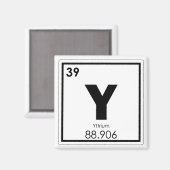イットリウム化学元素記号化学式 マグネット (正面/裏面)