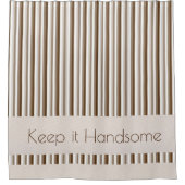 イット保ハンサムなシャワーカーテンブラウンストライプ シャワーカーテン (正面)