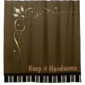 イット保ハンサムなシャワーカーテンブラウン シャワーカーテン (正面)