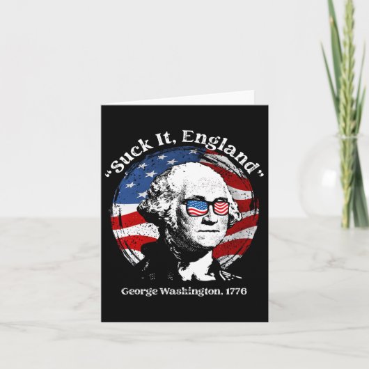 イット吸インギリおもしろいス・ジョージ・ワシントン米国国旗4 カード (正面)