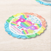 イッパーソナライズされたポップ・アートの誕生日ガール ペーパーコースター (アングル)