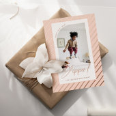 イッペ!Happy New Yearおもしろいモダンストライプ写真 箔シーズンカード