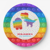イッポップ・アートのトボーイ誕生日パーソナライズされたカラフル ペーパープレート (正面)