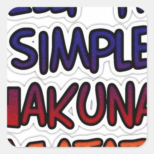 イッ保シンプルハクナマタタアートプリント スクエアシール (正面)