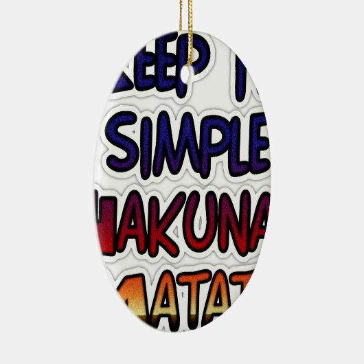 イッ保シンプルハクナマタタアートプリント セラミックオーナメント (右)