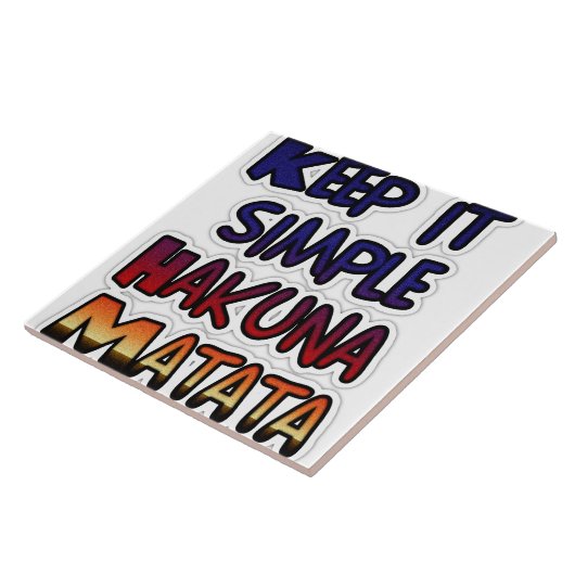 イッ保シンプルハクナマタタアートプリント タイル (側面)