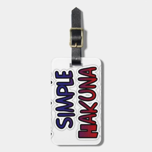 イッ保シンプルハクナマタタアートプリント ラゲッジタグ (正面縦)