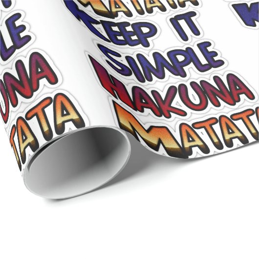 イッ保シンプルハクナマタタアートプリント ラッピングペーパー (ロールコーナー)