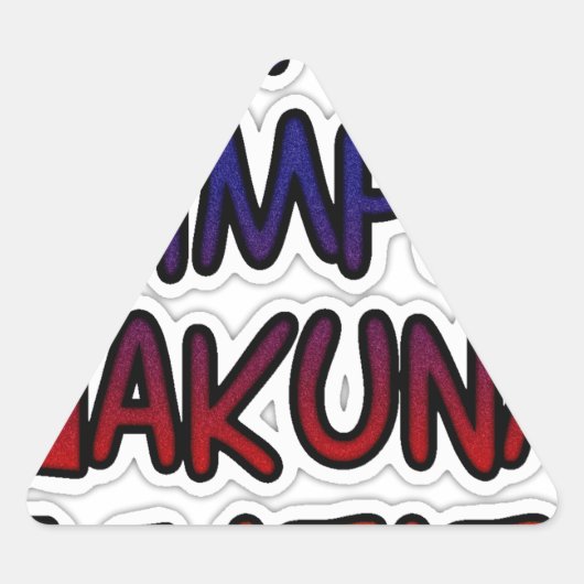 イッ保シンプルハクナマタタアートプリント 三角形シール (正面)