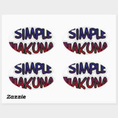 イッ保シンプルハクナマタタアートプリント 楕円形シール (シート)