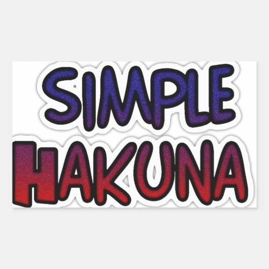 イッ保シンプルハクナマタタアートプリント 長方形シール (正面)