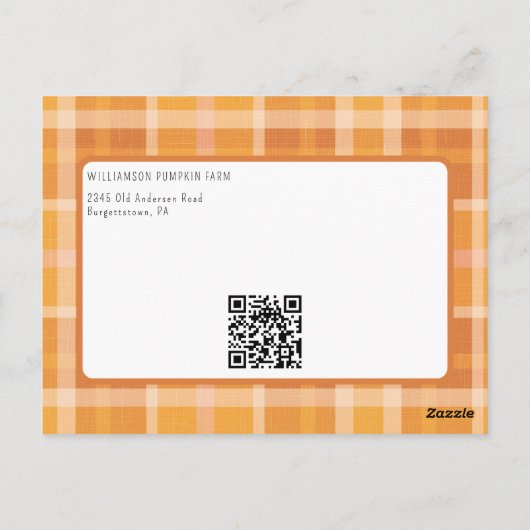 イツ秋ヤイルクラフト秋パーティの招待状 ポストカード (裏面)