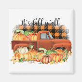 イツ秋ヤル引用文 |カボチャ付きヴィンテージトラック マグネット (正面)